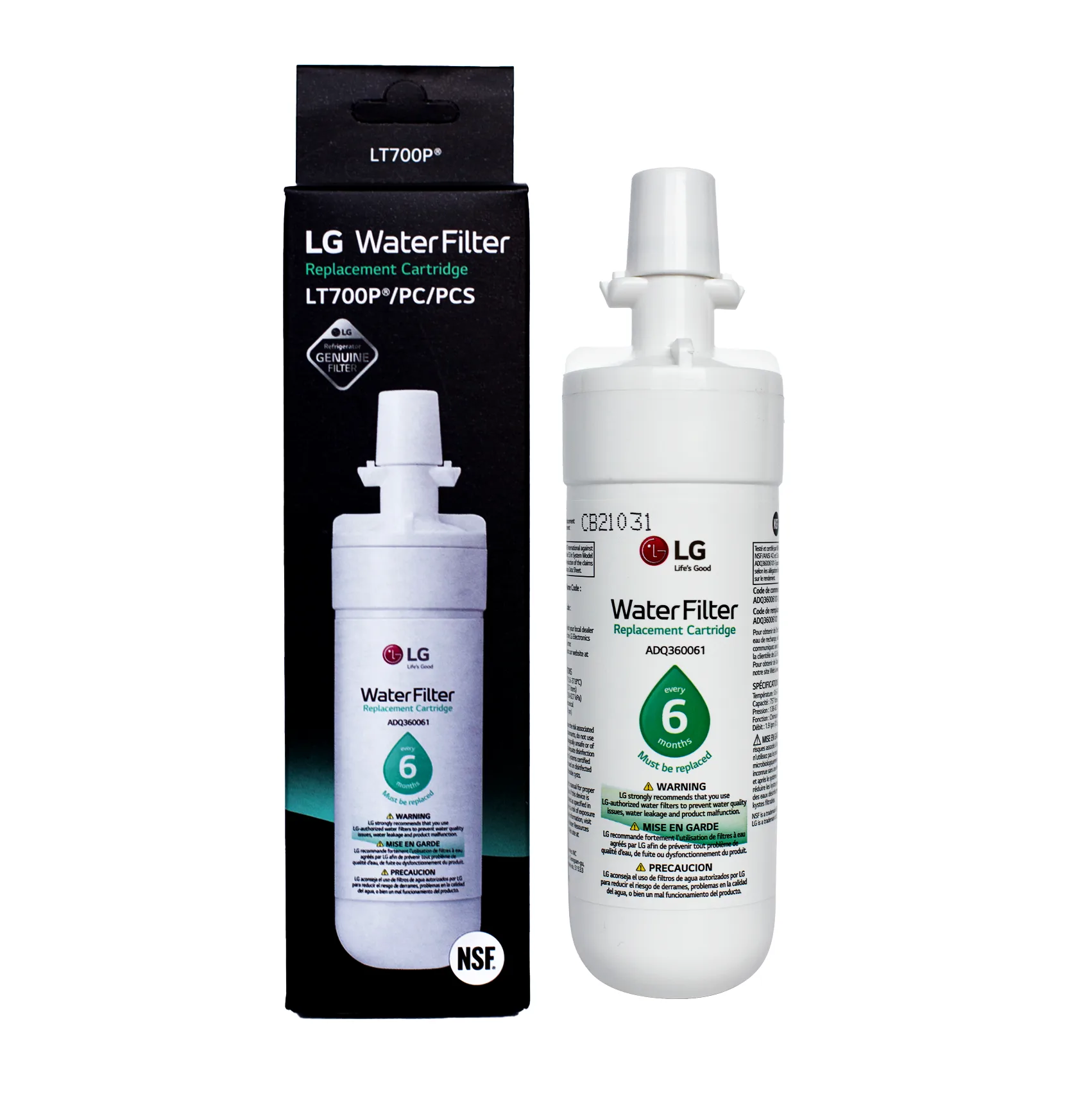 LG LT700P Refrigerator Water Filter ADQ36006101
