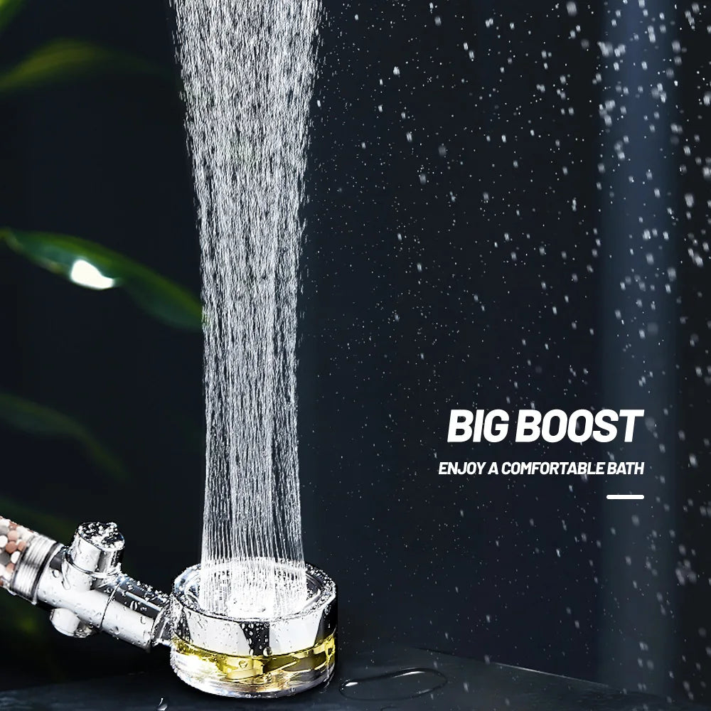 DecorBites™ 360 Rotating Filter Shower Head with Water Saving Anion Stone Sprayer