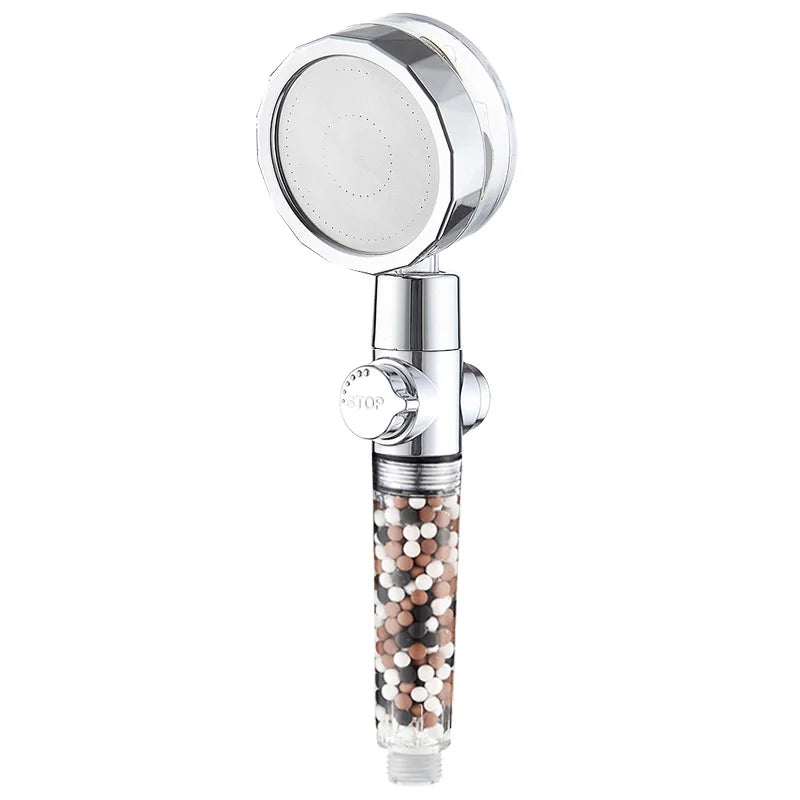 DecorBites™ 360 Rotating Filter Shower Head with Water Saving Anion Stone Sprayer
